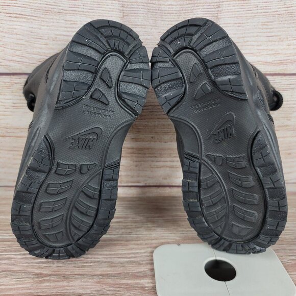 Nike Manoa Black Leather Boots Kids‎ Toddler Size 7C Lace Up Shoes BQ5374-001 - Picture 6 of 8